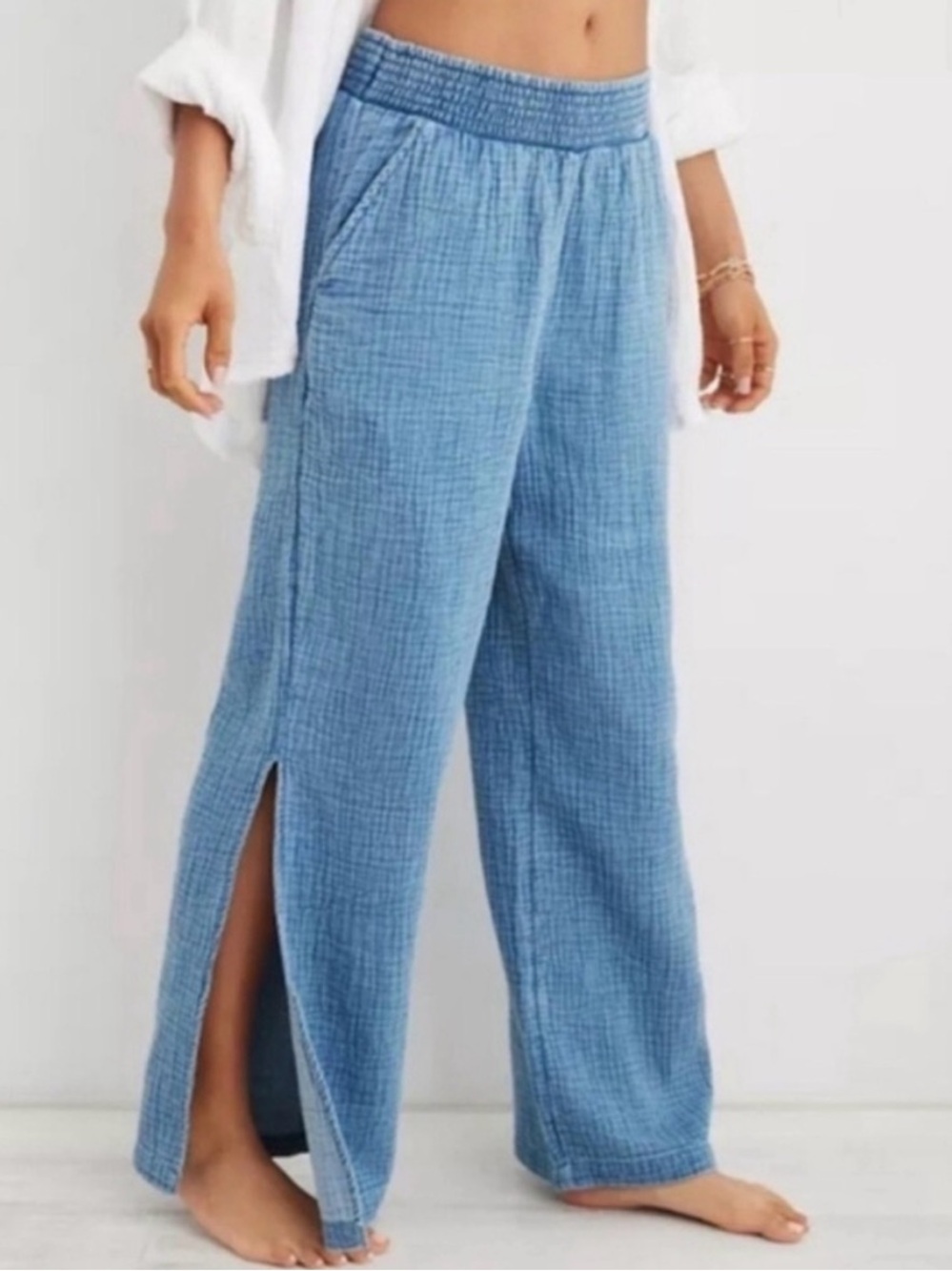 aerie Gauzy High Waisted Pants 100% Cotton